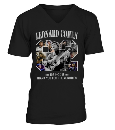 82 year of Leonard Cohen 1934-2016 thank you for the memories shirt V-Neck T-shirt