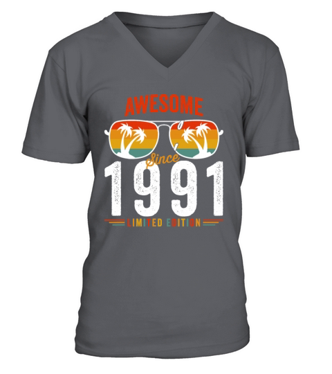 Awesome Since 1991 Birthday Retro Vintage 31 32 Ye V-Neck T-shirt