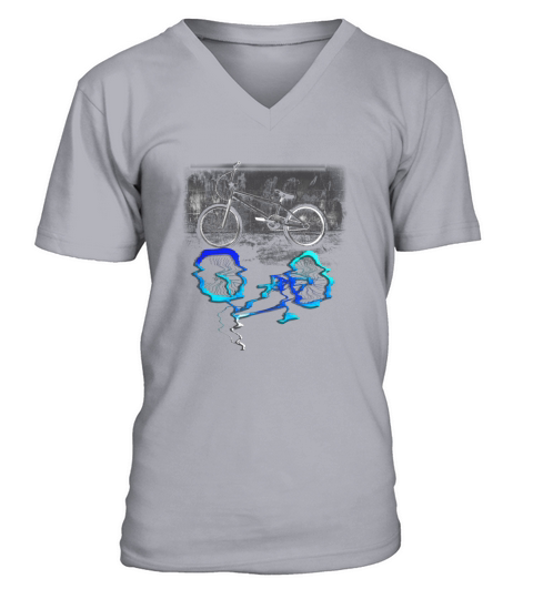 BMX Bike Sport Colored Reflection T-shirt V-Neck T-shirt