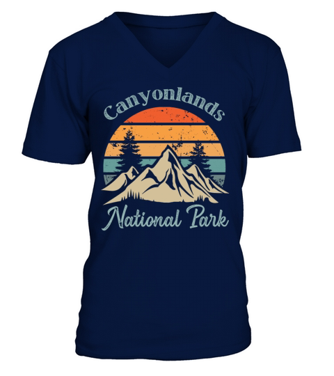 Canyonlands National Park Retro Vintage Mountain S V-Neck T-shirt