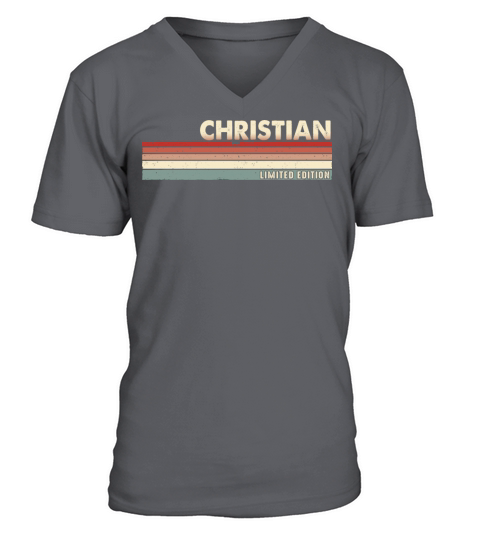 Christian - Funny Retro Vintage Name 80s 90s V-Neck T-shirt