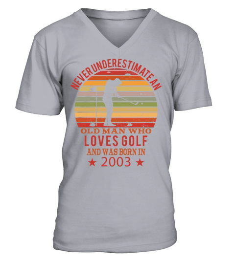 Golfing Golfplayers Vintage 2003 Birthday V-Neck T-shirt