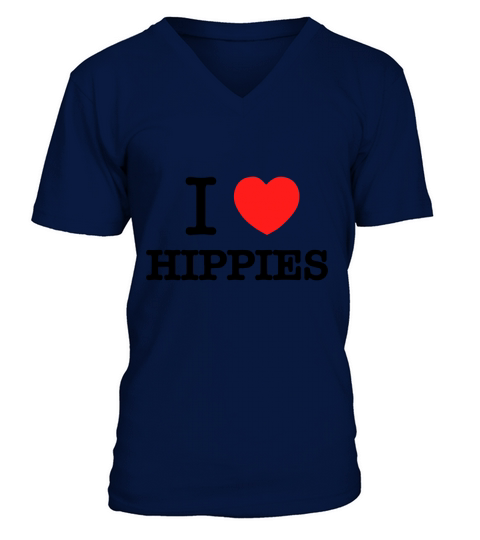 I Love HIPPIES V-Neck T-shirt
