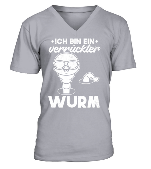 Im A Crazy Worm Cool Compost Worm With Sunglasses V-Neck T-shirt