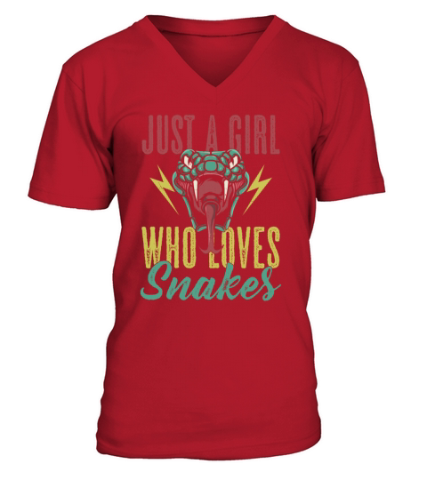 Just A Girl Who Loves Snakes Funny Snake Lover Quo V-Neck T-shirt
