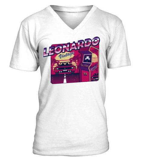 Leonardo - Personalized Vintage Gamer 80s 90s V-Neck T-shirt