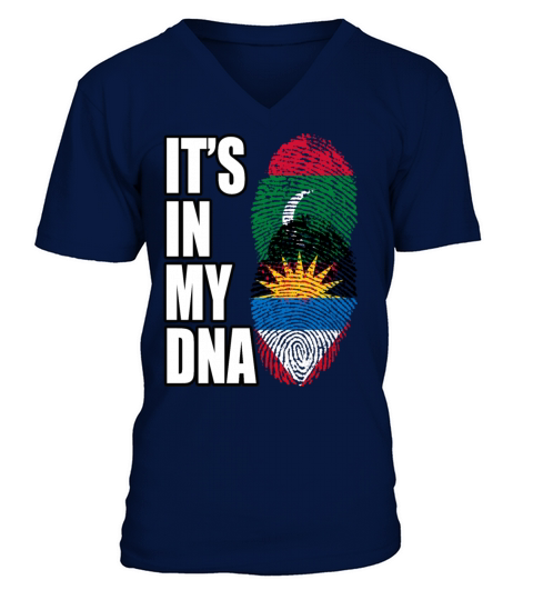 Maldivian And Antiguan Mix Heritage DNA Flag V-Neck T-shirt