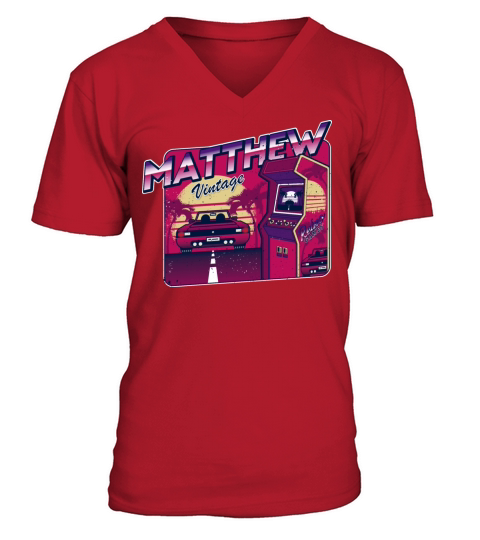 Matthew - Personalized Vintage Gamer 80s 90s V-Neck T-shirt