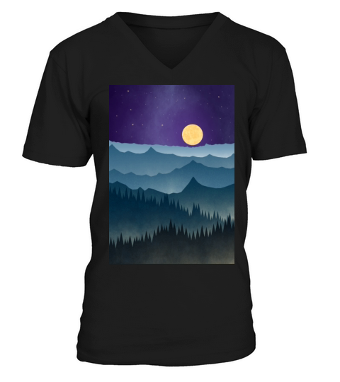 Minimalist Landscape V-Neck T-shirt