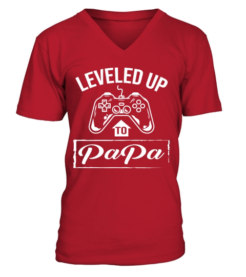 New Papa Level Up To Papa 2020 V-Neck T-shirt
