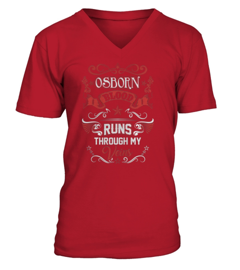 OSBORN BLOOD RUNS THROUGH MY VEINS V-Neck T-shirt
