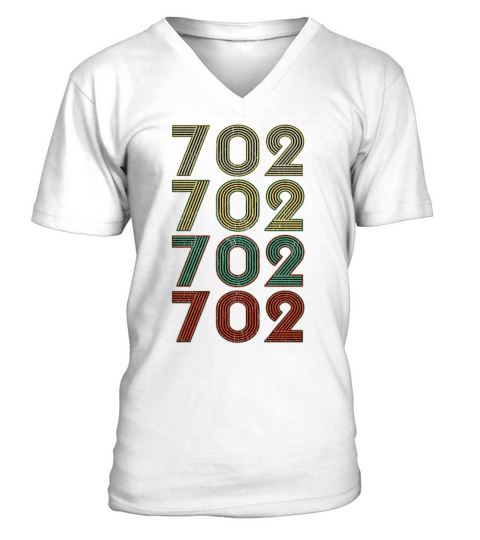 Retro America State Flag Area Code Nevada V-Neck T-shirt