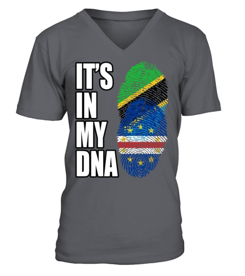 Tanzanian And Cabo Verdean Vintage Heritage DNA Fl V-Neck T-shirt