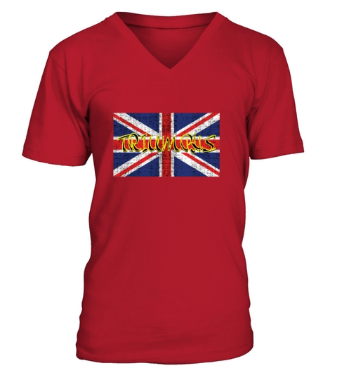 Triumphs Vintage England Flag Motorcycles Lover V-Neck T-shirt