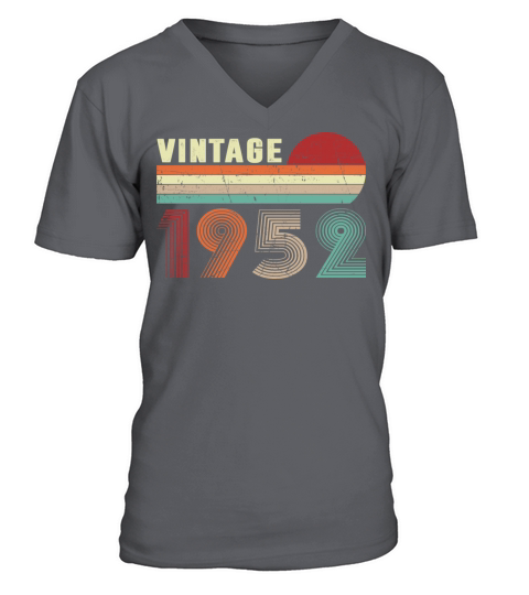 Vintage 1952 Men Women 70 Years Old 70th Birthday V-Neck T-shirt