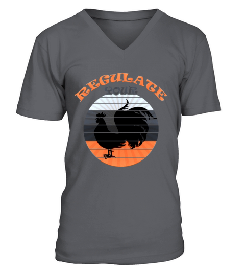Vintage Regulate Your Chicken Rooster Reproductive V-Neck T-shirt