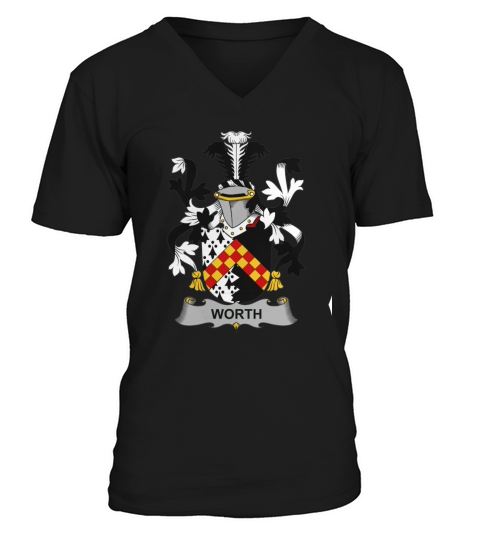 Worth Family Crest Irish Family Crests II V-Neck T-shirt