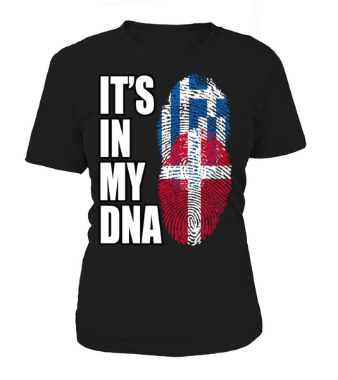 Greek And Danish Mix Heritage DNA Flag Women's T-Shirt