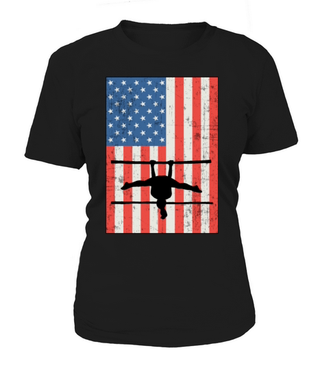 Gymnastics Amercian Flag Bars Beam Gymnast Women's T-Shirt