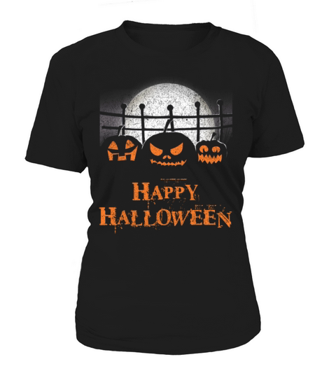 Happy Halloween Pumpkins On A Full Moon Women's T-Shirt