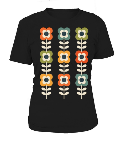 Mod Flowers in Retro Colors on Charcoal Women's T-Shirt