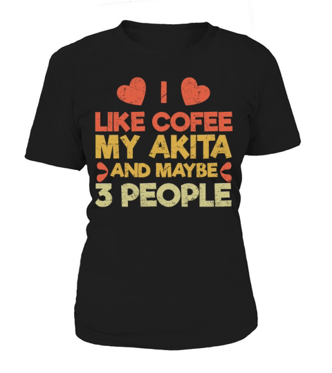 Vintage Pet Dog Like Coffee Love Akita Women's T-Shirt