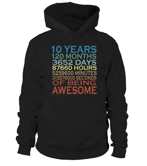 10 Years Old Birthday Vintage Hoodie Unisex