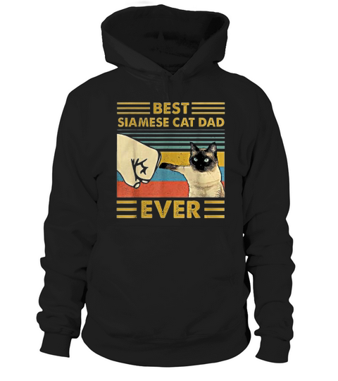 Best Siamese Cat Dad Ever Retro Vintage Sunset Hoodie Unisex