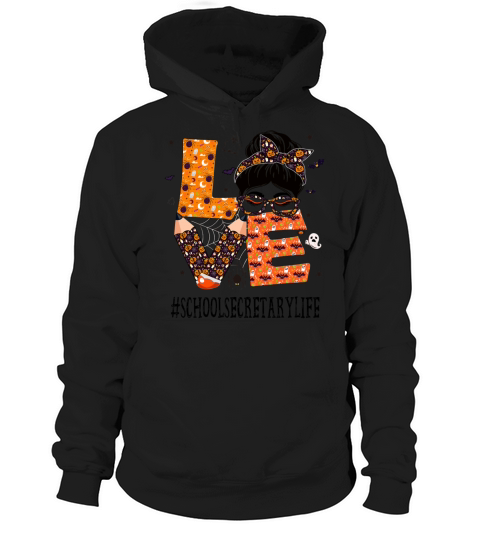 School Secretary Love Messy Bun Pumpkin Hoodie Unisex