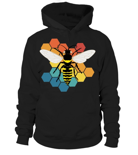 Vintage Honeycomb With Honeybee Bee Retro Hoodie Unisex