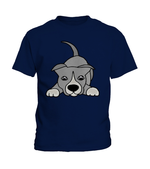 Adorable Funny Crouching Gray Pit Bull Puppy Dog tshirt hoodie Kids T-Shirt