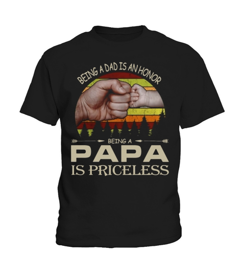 Being a dad is an honor being a papa is priceless vintage sunset shirt Kids T-Shirt