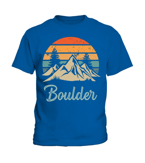 Boulder Colorado Retro Vintage Mountain Sunset Out Kids T-Shirt