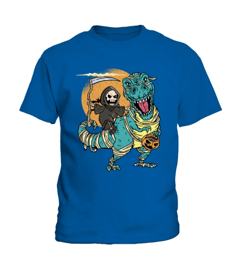 Creepy Grim Reaper Mummysaurus Trex For A Trick Or Kids T-Shirt