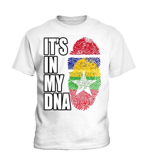 Gambian And Burmese Mix Heritage DNA Flag Kids T-Shirt