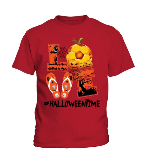 Love Soccer Flip Flop Halloween Time Girls Women Kids T-Shirt