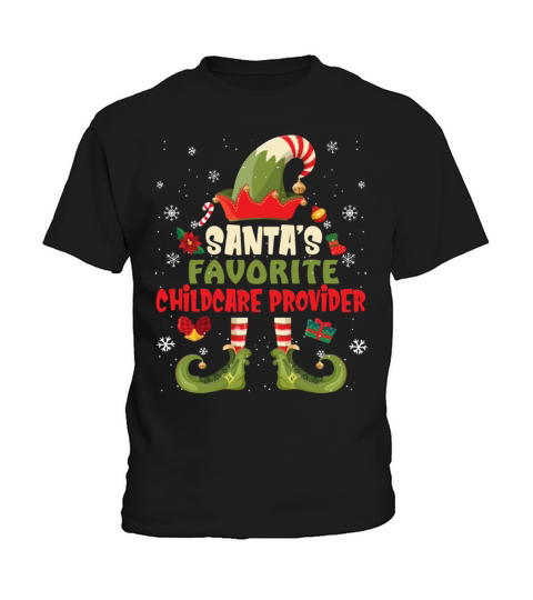Santas Favorite Childcare Provider Christmas Kids T-Shirt