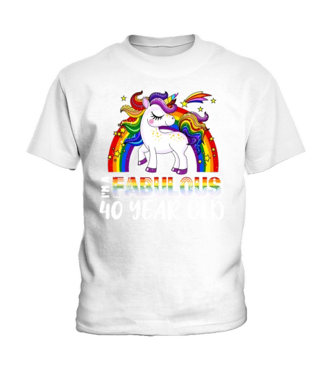 Unicorn Age 40 Years Gay Pride LGBT Pride Month Kids T-Shirt