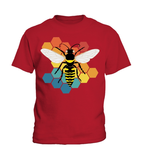 Vintage Honeycomb With Honeybee Bee Retro Kids T-Shirt