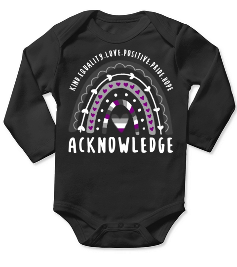Asexual Quote Acknowledge Ace Rainbow Long Sleeve Baby One-Piece