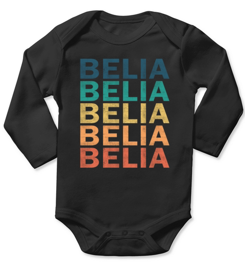 Belia Name T Shirt - Belia Vintage Retro Name Gift Long Sleeve Baby One-Piece