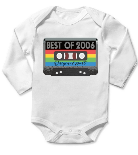 Best Of 2006 Vintage Cassette Retro Birthday Long Sleeve Baby One-Piece