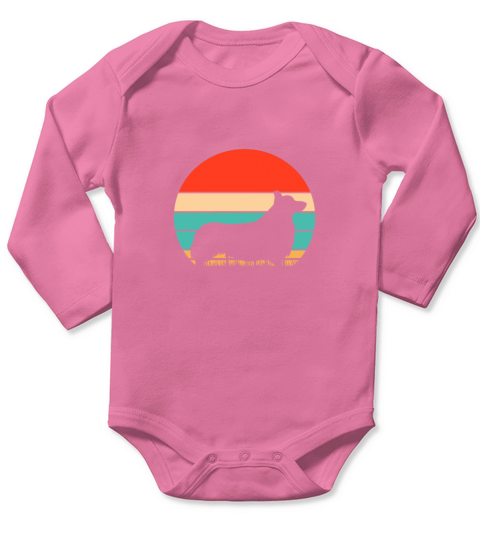 Corgi Retro Vintage Long Sleeve Baby One-Piece