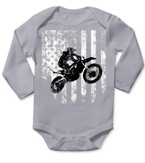 Dirt Bike Braap Funny Rider Motocross Racer Vintag Long Sleeve Baby One-Piece