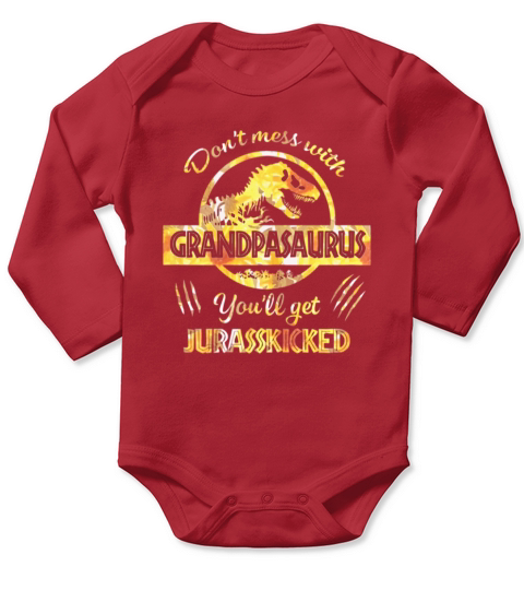 Don’t Mess With Grandpasaurus Mix Flower Mother’s Day Long Sleeve Baby One-Piece