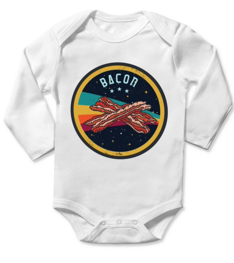Food Delivery Bacon Long Sleeve Baby One-Piece