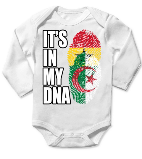 Ghanaian And Algerian Mix Heritage DNA Flag Long Sleeve Baby One-Piece