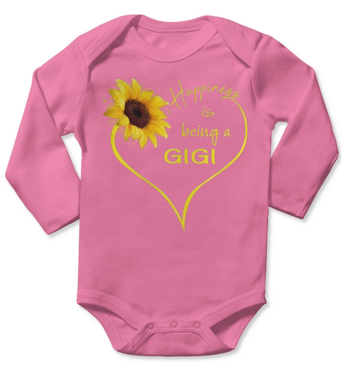 Happiness is being a Gigi sunflower Long Sleeve Baby One-Piece