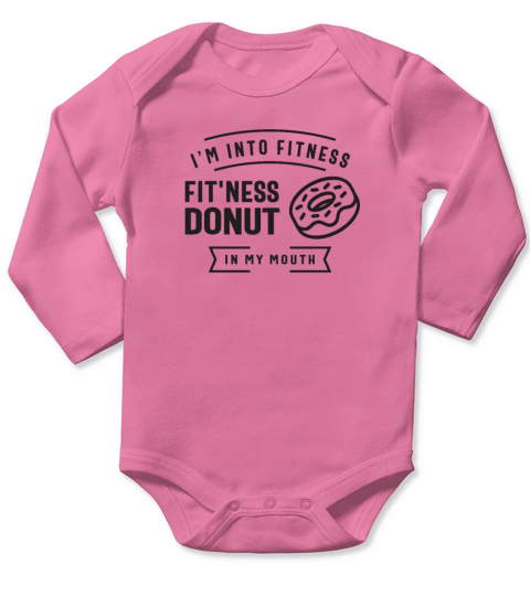 Im Into Fitness Fitness Donut In My Mouth Long Sleeve Baby One-Piece