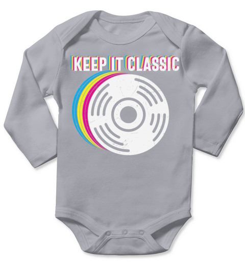 Keep It Classic Retro Vinyl Record Long Sleeve Baby One-Piece